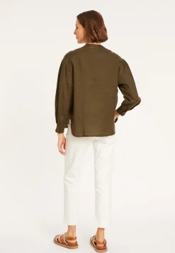 Maison Montagut Blouse En Lin Col Tunisien - Vania><noscript><img width=