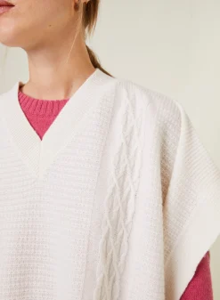 Maison Montagut Cape Col V Jeux De Points En Cachemire - Gigi><noscript><img width=