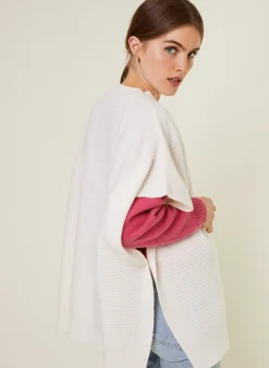 Maison Montagut Cape Col V Jeux De Points En Cachemire - Gigi><noscript><img width=