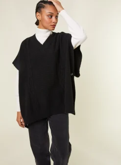 Maison Montagut Cape Col V Jeux De Points En Cachemire - Gigi><noscript><img width=