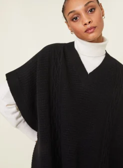 Maison Montagut Cape Col V Jeux De Points En Cachemire - Gigi><noscript><img width=