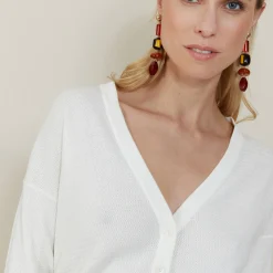 Maison Montagut Cardigan A Jeux De Points Fantaisie - Nelsya><noscript><img width=