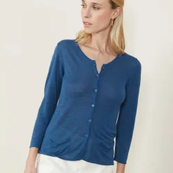 Maison Montagut Cardigan A Poches En Lin Flamme - Bao><noscript><img width=