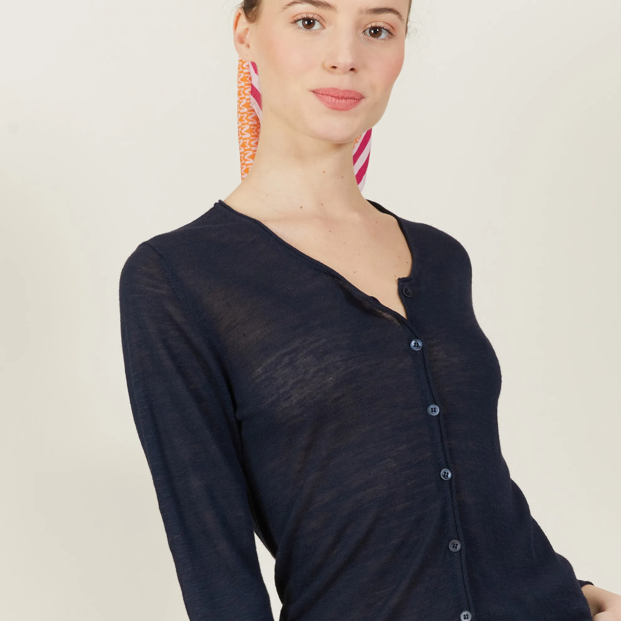 Maison Montagut Cardigan A Poches En Lin Flamme - Bao>Femme Vestes Et Gilets