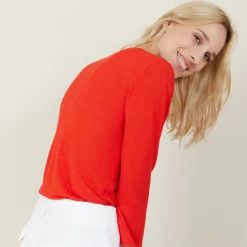 Maison Montagut Cardigan A Poches En Lin Flamme - Bao><noscript><img width=