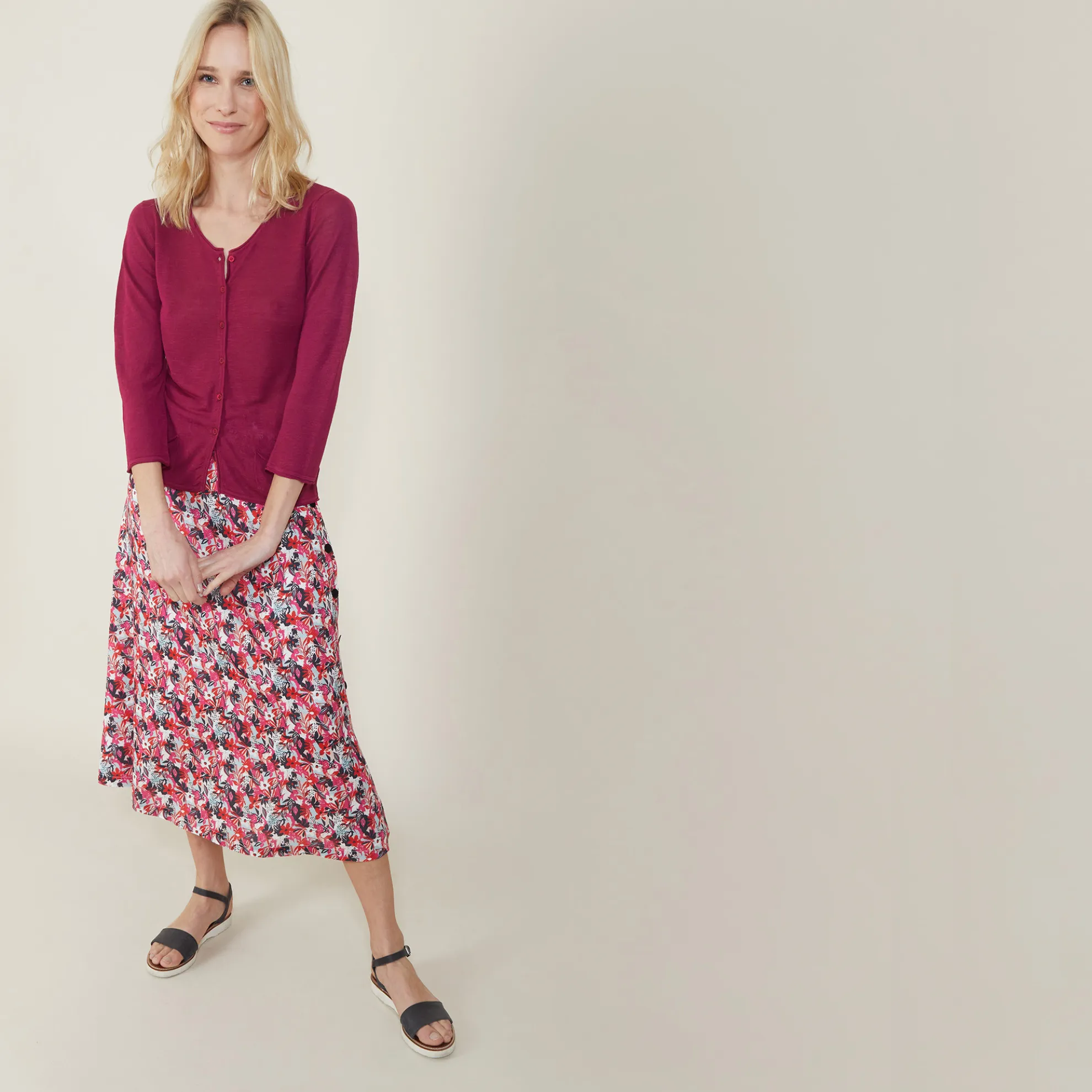 Maison Montagut Cardigan A Poches En Lin Flamme - Bao>Femme Vestes Et Gilets