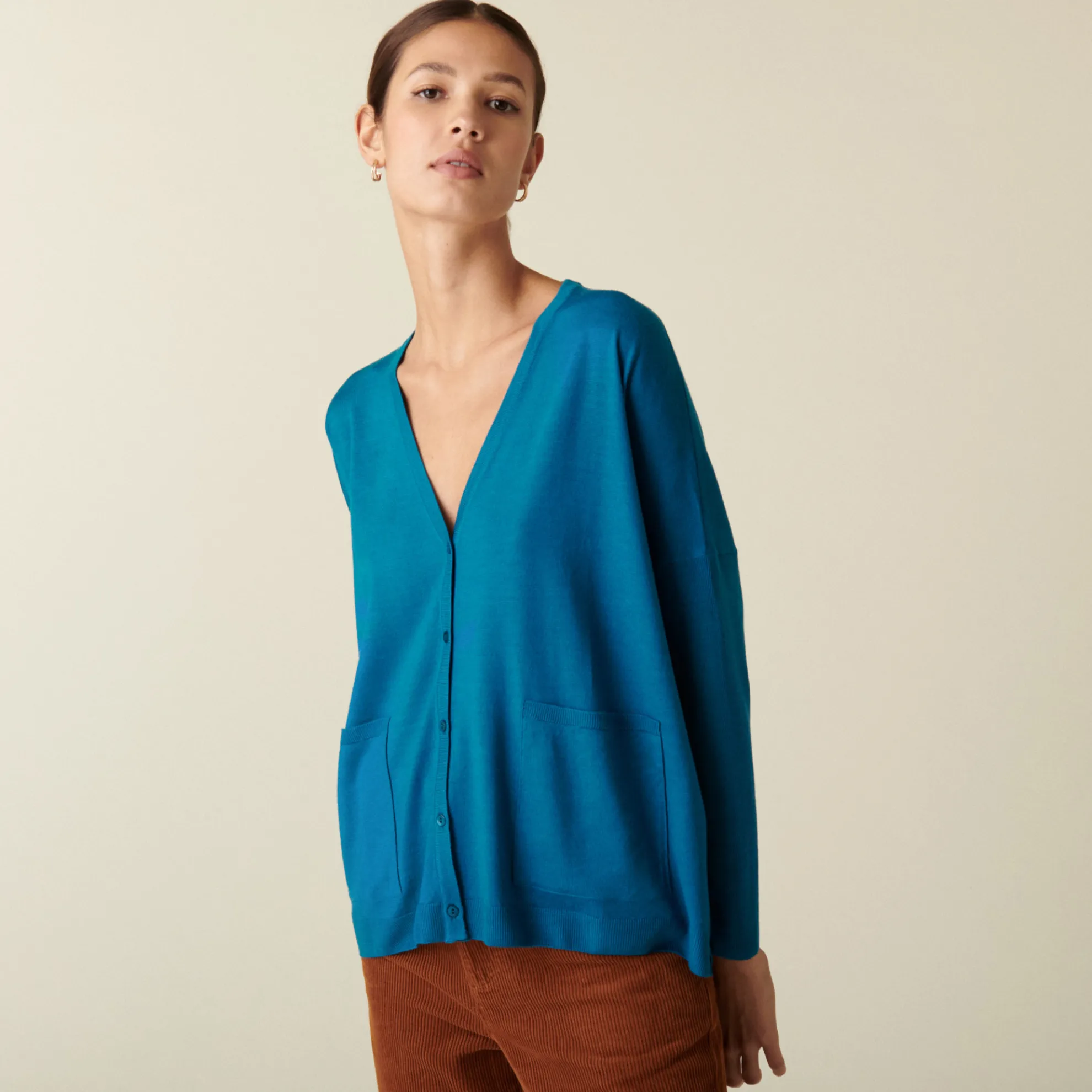 Maison Montagut Cardigan Boutonne A Poches En Laine Merinos - Ava>Femme Vestes Et Gilets