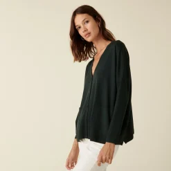 Maison Montagut Cardigan Boutonne A Poches En Laine Merinos - Ava><noscript><img width=