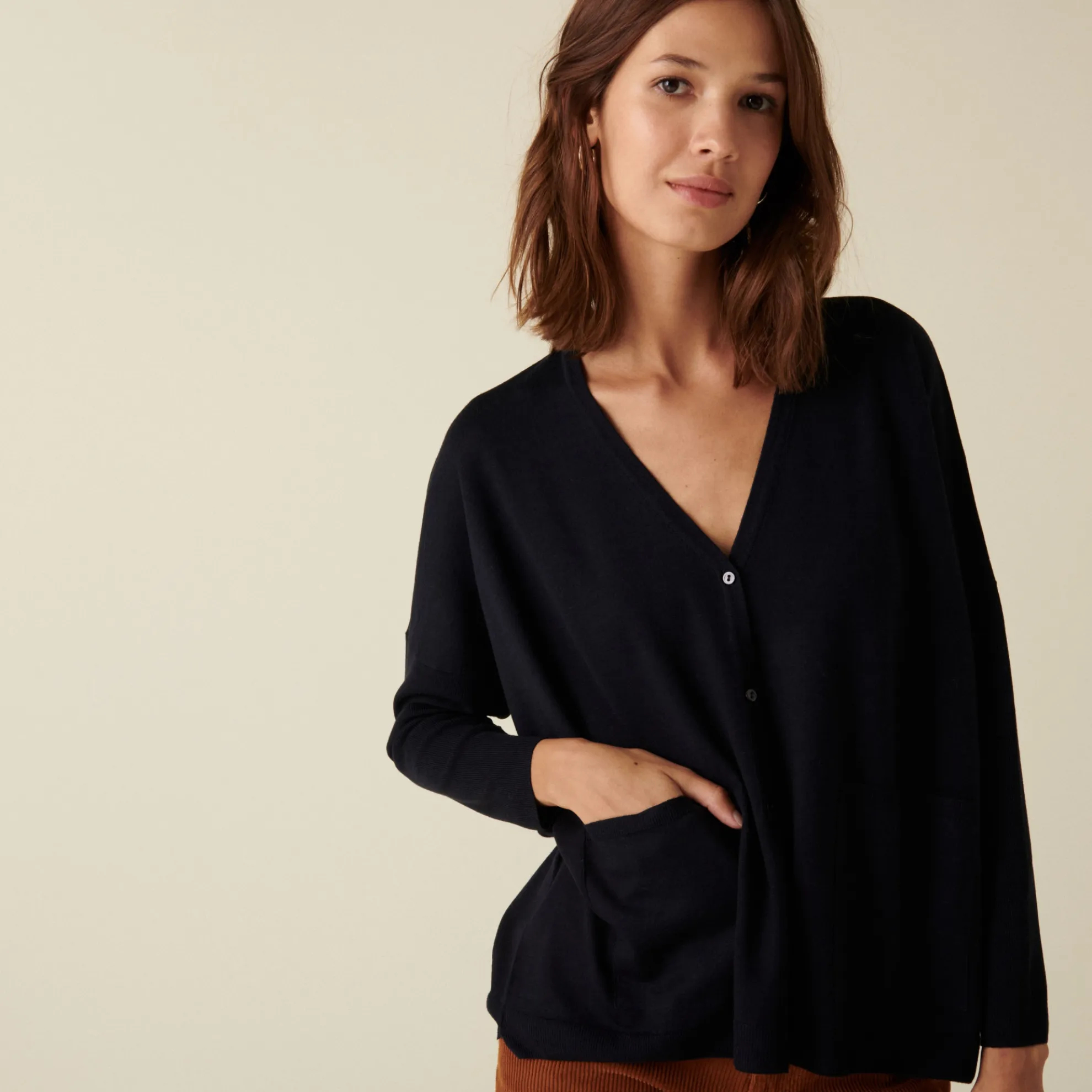 Maison Montagut Cardigan Boutonne A Poches En Laine Merinos - Ava>Femme Vestes Et Gilets