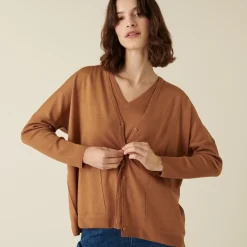 Maison Montagut Cardigan Boutonne A Poches En Laine Merinos - Ava><noscript><img width=