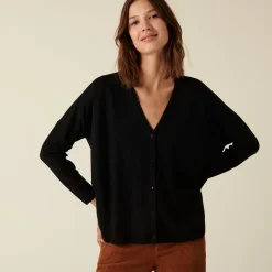 Maison Montagut Cardigan Boutonne A Poches En Laine Merinos - Ava><noscript><img width=