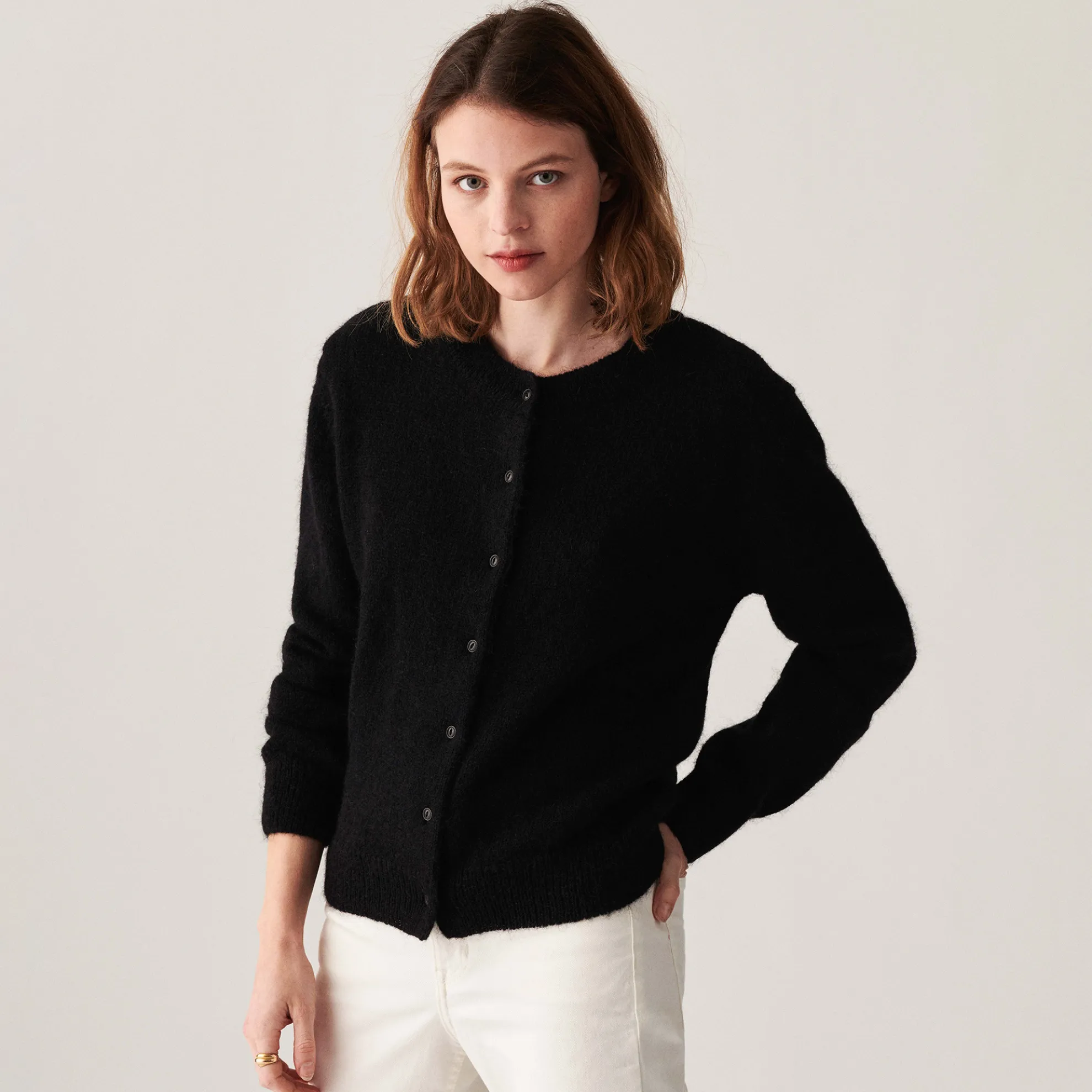 Maison Montagut Cardigan Boutonne Avec Epaulettes En Mohair - Aloise>Femme Vestes Et Gilets