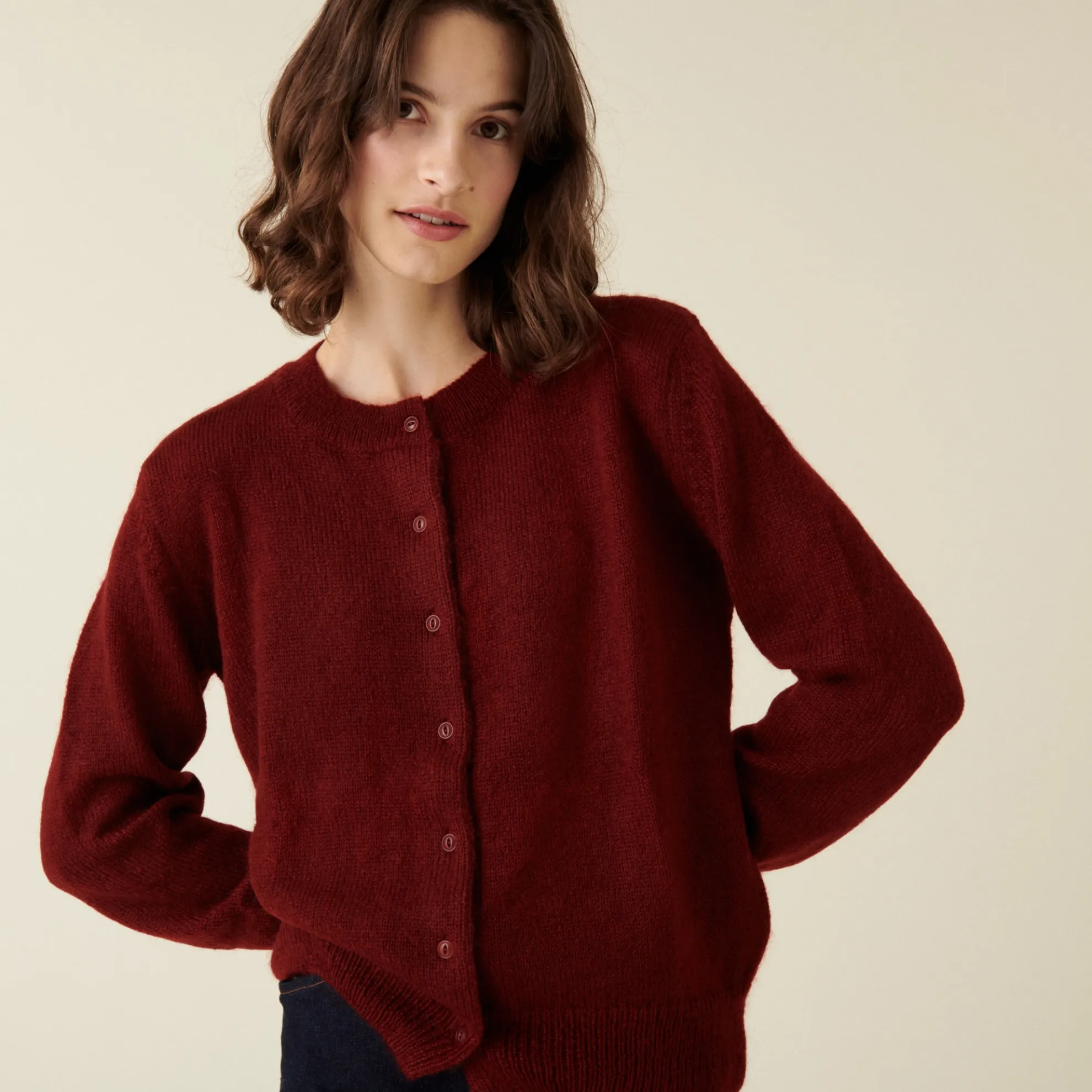 Maison Montagut Cardigan Boutonne Avec Epaulettes En Mohair - Aloise>Femme Vestes Et Gilets