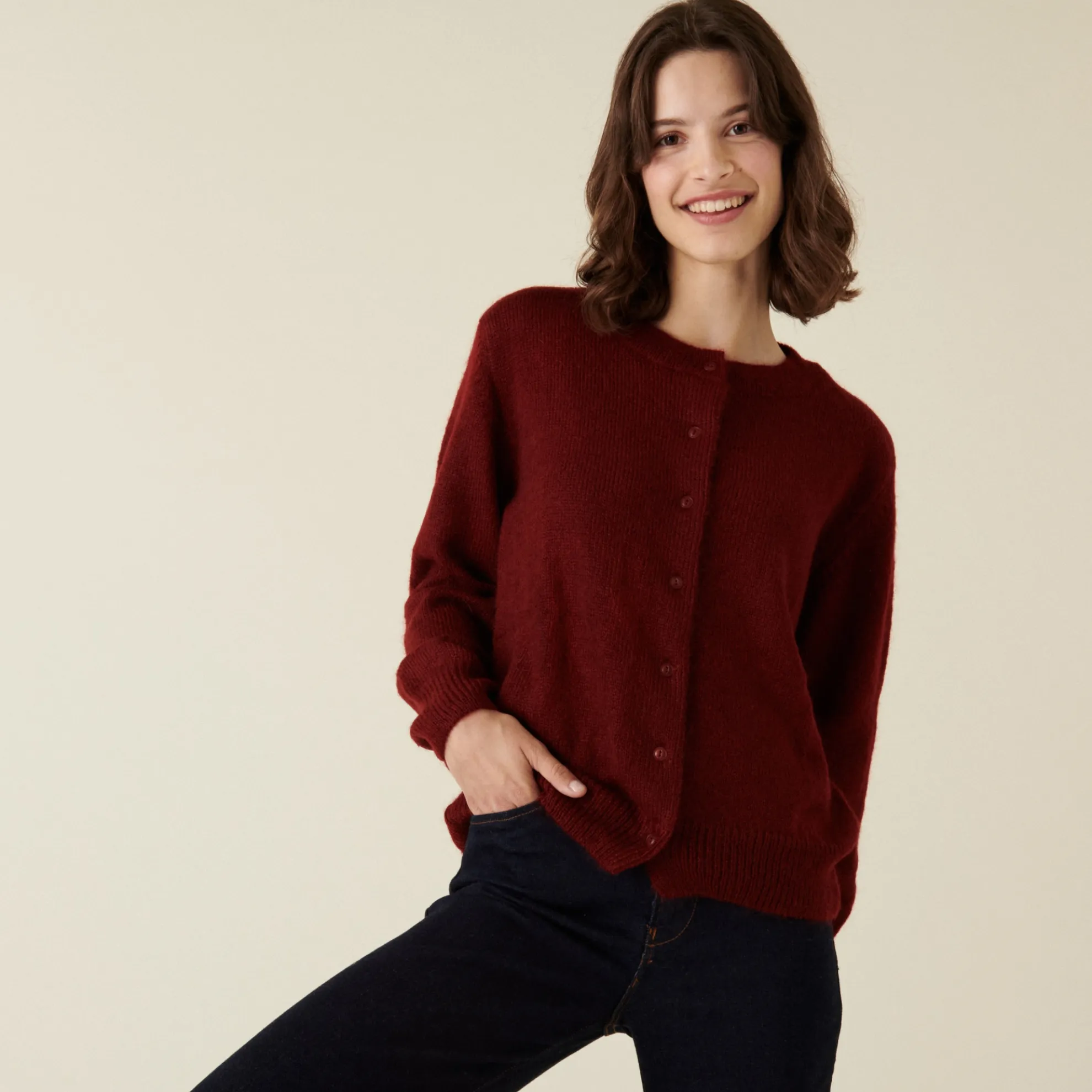 Maison Montagut Cardigan Boutonne Avec Epaulettes En Mohair - Aloise>Femme Vestes Et Gilets