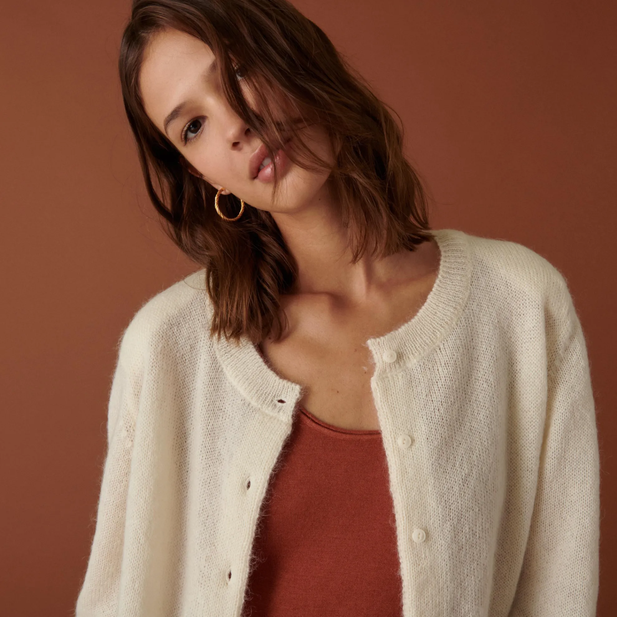 Maison Montagut Cardigan Boutonne Avec Epaulettes En Mohair - Aloise>Femme Vestes Et Gilets