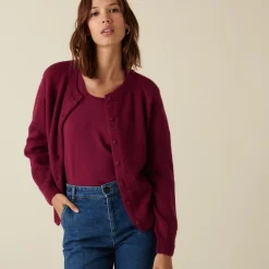 Maison Montagut Cardigan Boutonne Avec Epaulettes En Mohair - Aloise><noscript><img width=