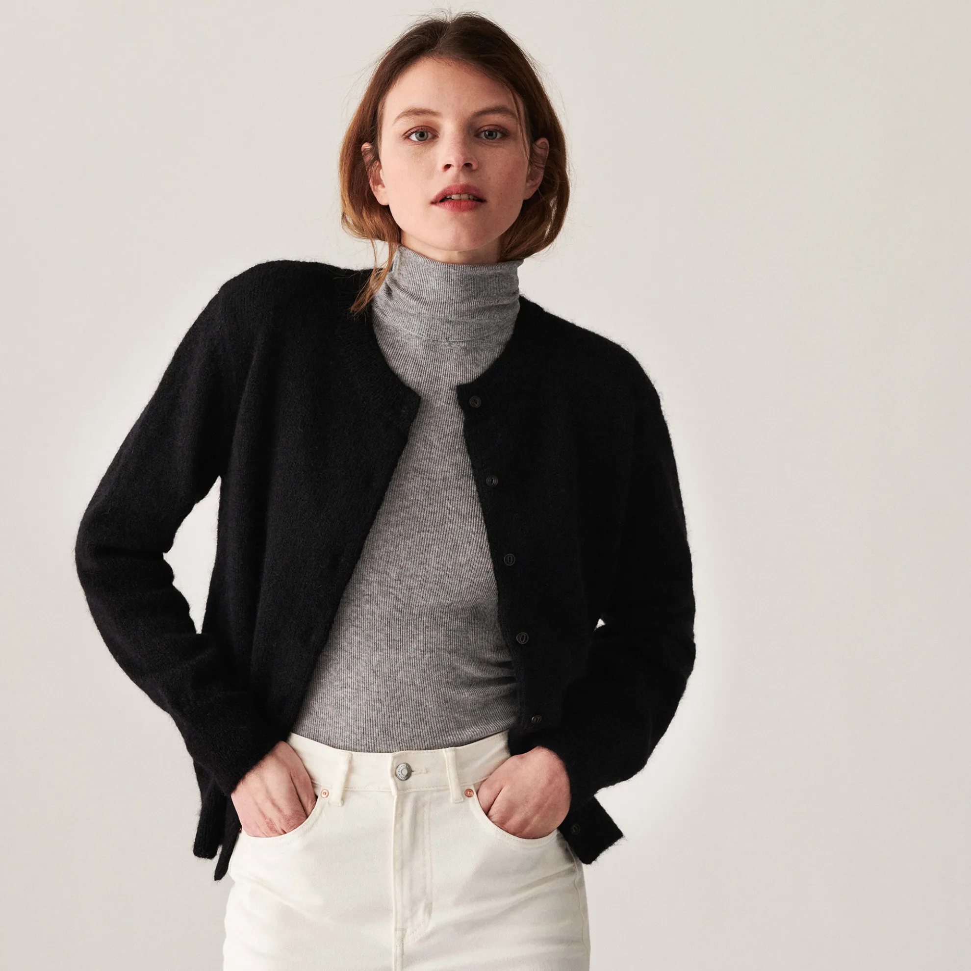 Maison Montagut Cardigan Boutonne Avec Epaulettes En Mohair - Aloise>Femme Vestes Et Gilets