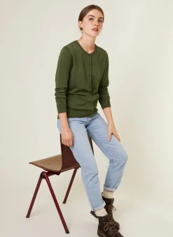 Maison Montagut Cardigan Boutonne Col Rond A Poches En Laine Merinos - Amalia>Femme Vestes Et Gilets