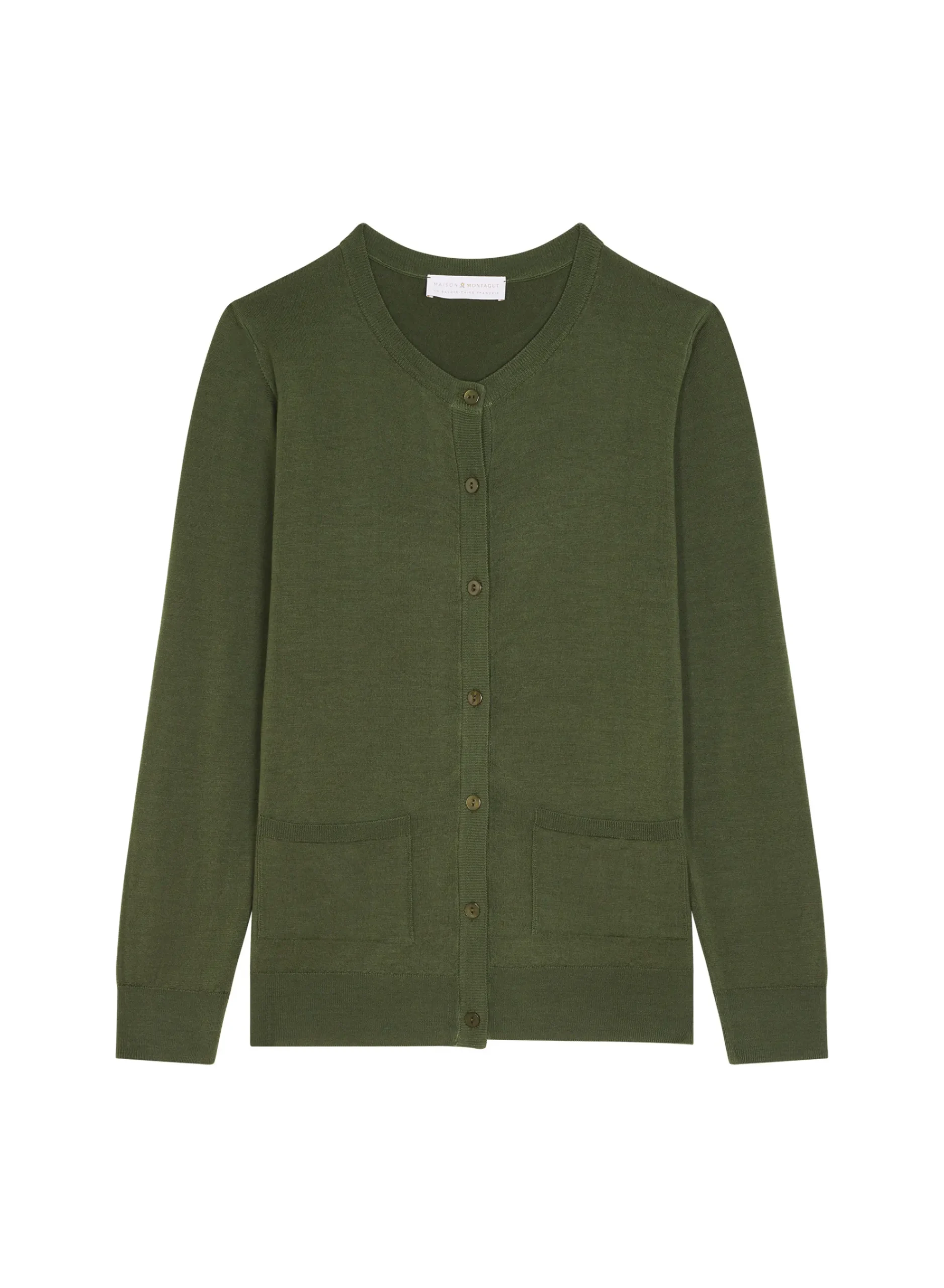 Maison Montagut Cardigan Boutonne Col Rond A Poches En Laine Merinos - Amalia>Femme Vestes Et Gilets