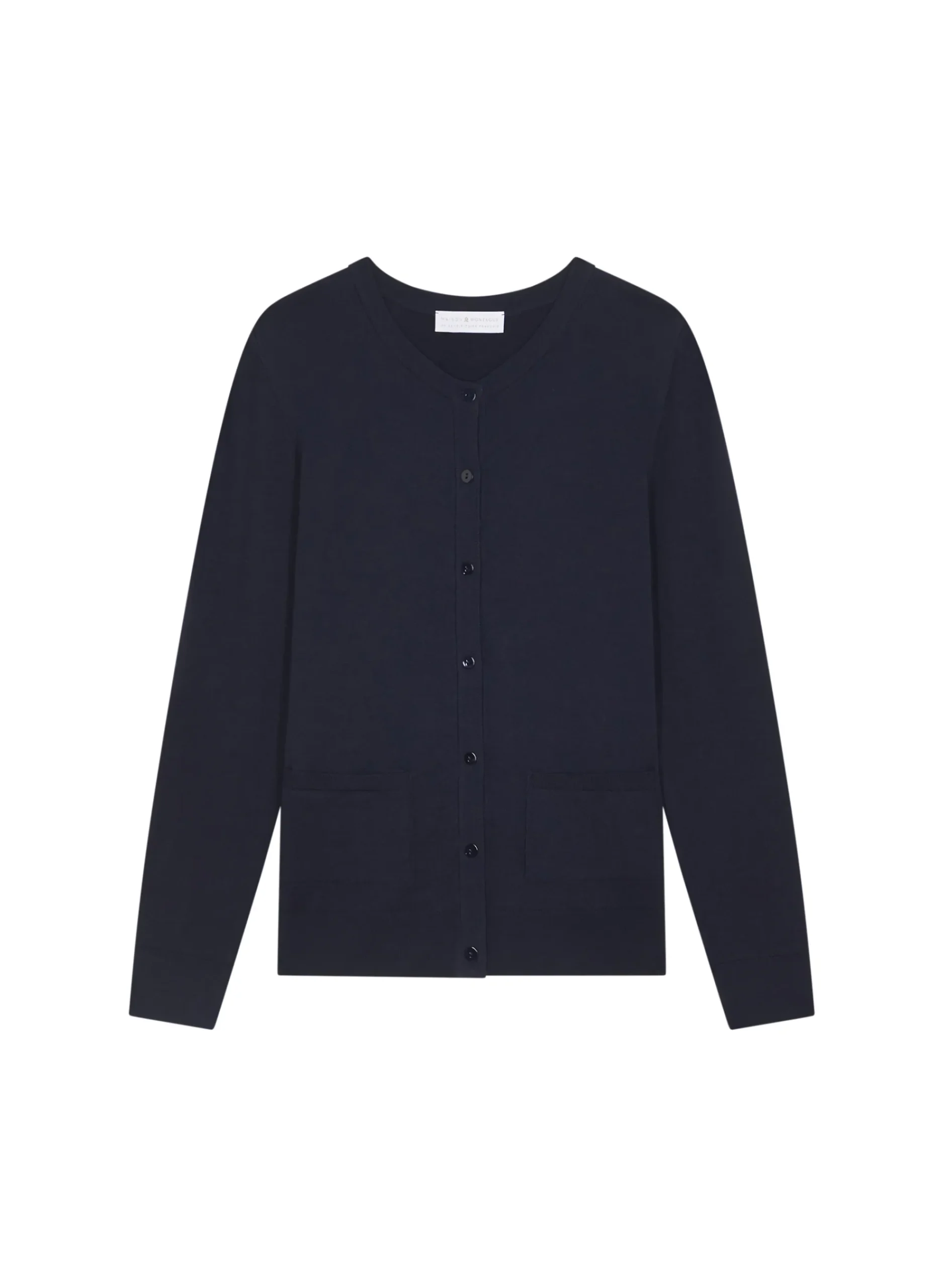 Maison Montagut Cardigan Boutonne Col Rond A Poches En Laine Merinos - Amalia>Femme Vestes Et Gilets