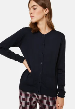 Maison Montagut Cardigan Boutonne Col Rond A Poches En Laine Merinos - Amalia><noscript><img width=