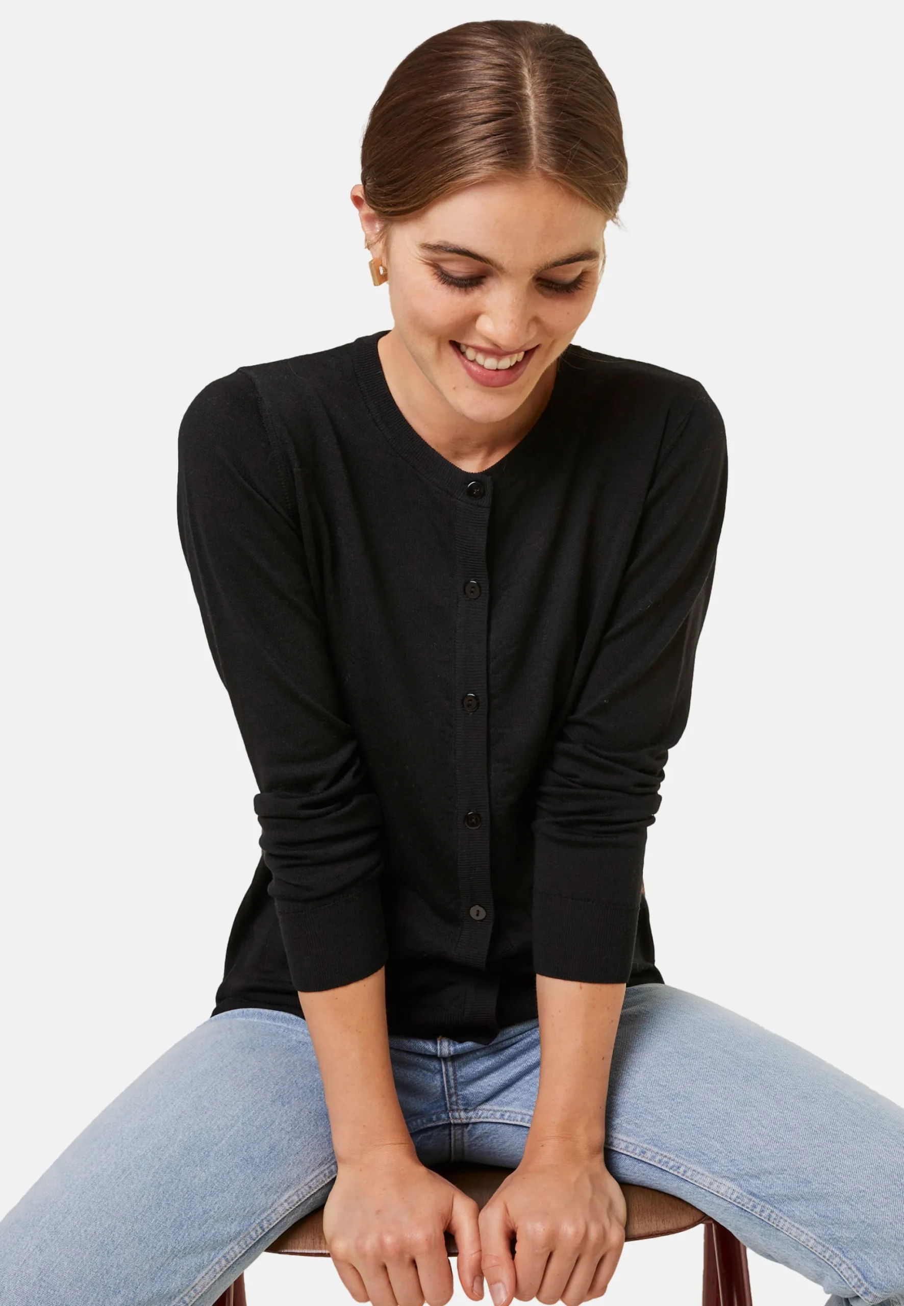 Maison Montagut Cardigan Boutonne Col Rond A Poches En Laine Merinos - Amalia>Femme Vestes Et Gilets