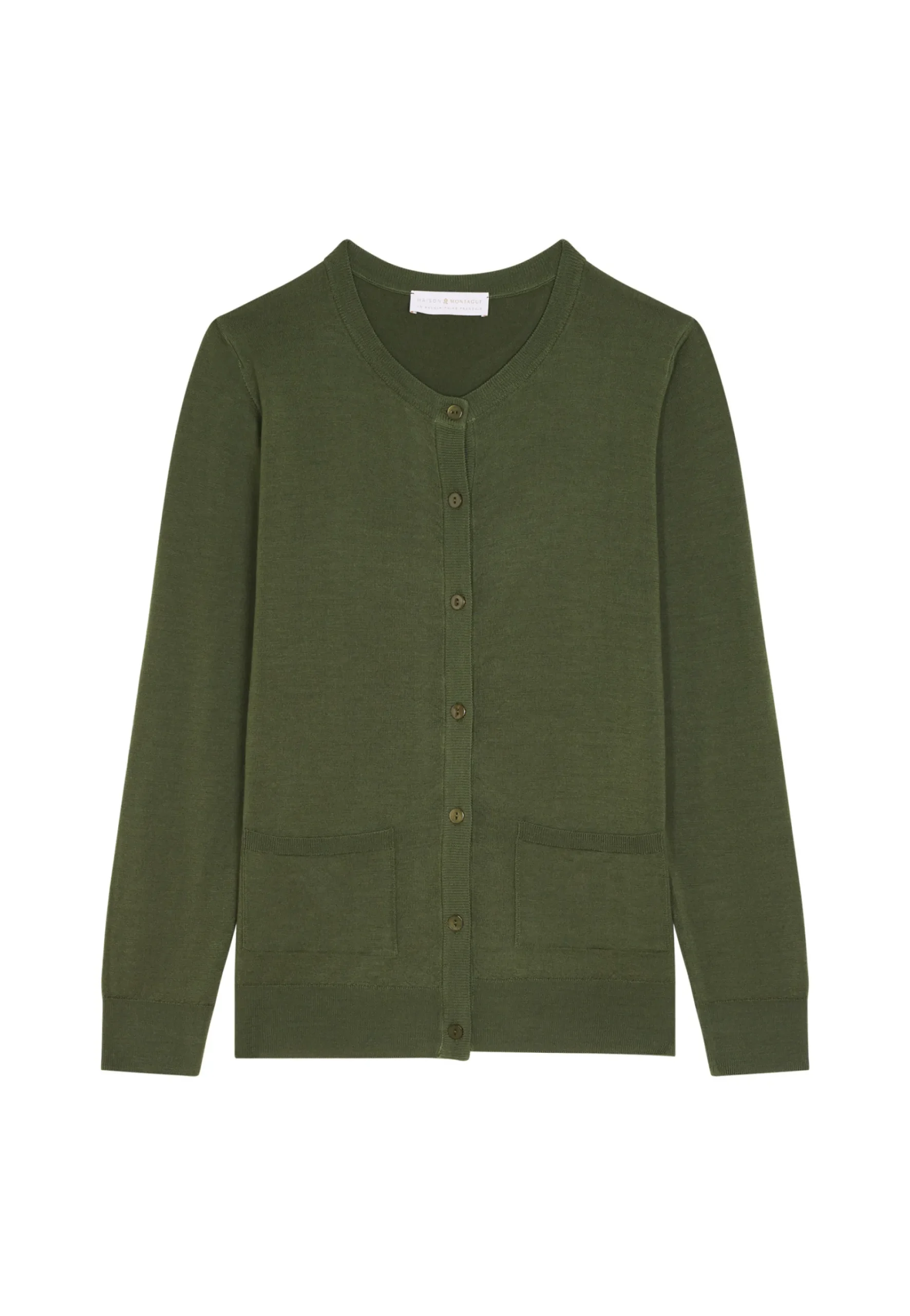 Maison Montagut Cardigan Boutonne Col Rond A Poches En Laine Merinos - Amalia>Femme Vestes Et Gilets