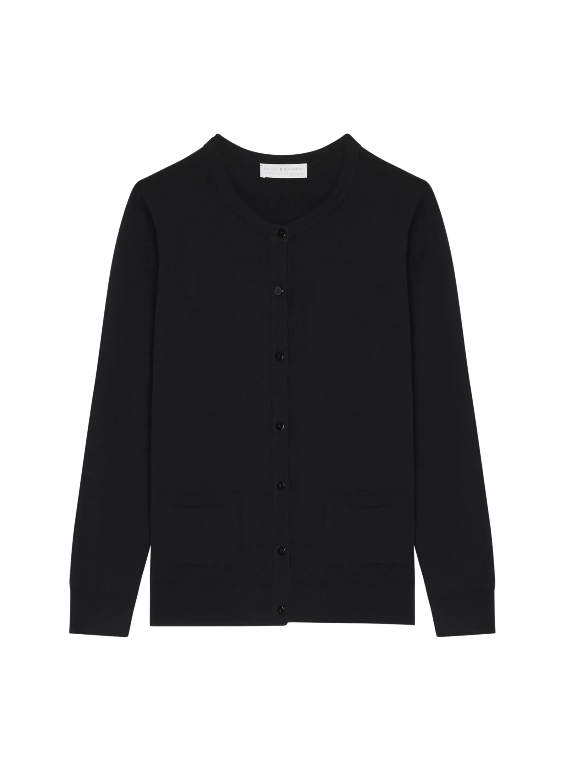 Maison Montagut Cardigan Boutonne Col Rond A Poches En Laine Merinos - Amalia>Femme Vestes Et Gilets