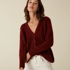 Maison Montagut Cardigan Boutonne Col V En Mohair - Anais><noscript><img width=