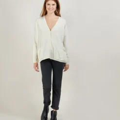 Maison Montagut Cardigan Col V En Cachemire - Brune><noscript><img width=