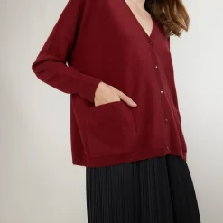 Maison Montagut Cardigan Col V En Cachemire - Brune><noscript><img width=