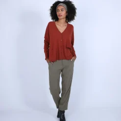 Maison Montagut Cardigan Col V En Cachemire - Brune><noscript><img width=