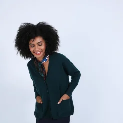 Maison Montagut Cardigan Col V En Cachemire - Brune><noscript><img width=