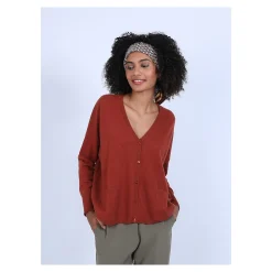 Maison Montagut Cardigan Col V En Cachemire - Brune><noscript><img width=
