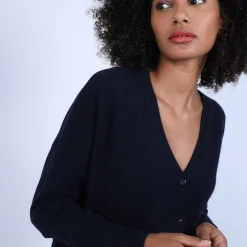 Maison Montagut Cardigan Col V En Cachemire - Brune><noscript><img width=