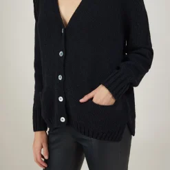 Maison Montagut Cardigan Col V En Laine Et Soie - Bilan><noscript><img width=