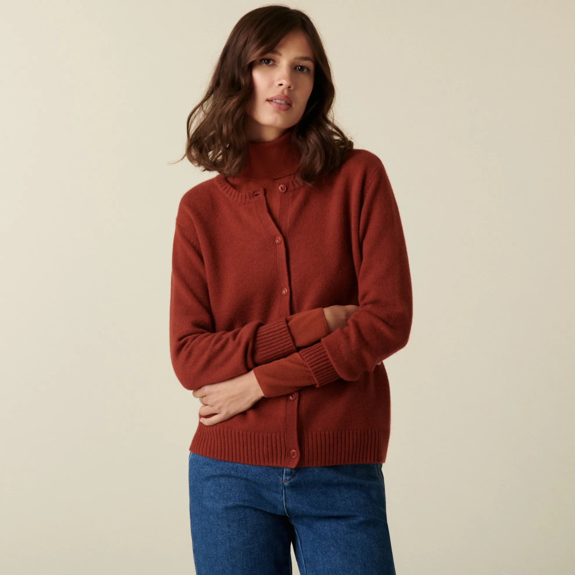 Maison Montagut Cardigan En Cachemire Col Rond Boutonne - Adelys>Femme Vestes Et Gilets