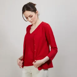 Maison Montagut Cardigan En Lin Flamme - Bao><noscript><img width=