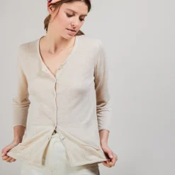 Maison Montagut Cardigan En Lin Flamme - Bao><noscript><img width=