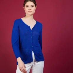 Maison Montagut Cardigan En Lin Flamme - Bao><noscript><img width=