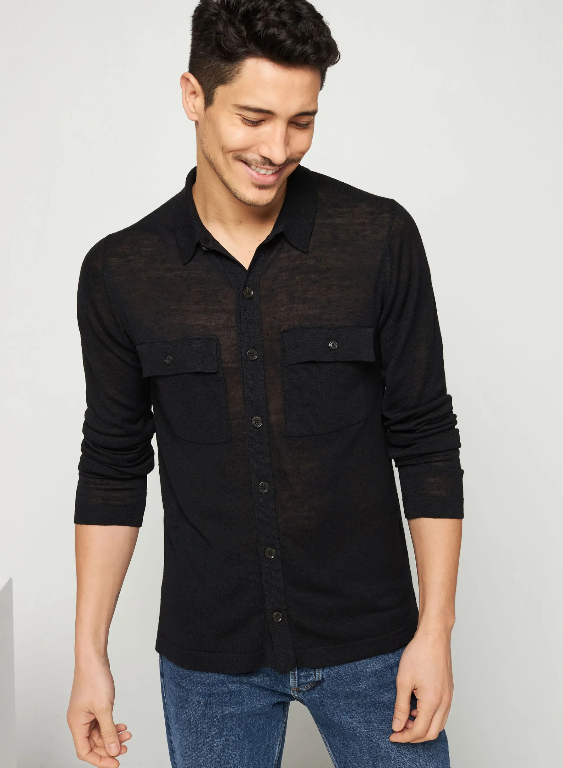 Maison Montagut Chemise Boutonnee En Lin Flamme - Randy>Homme Chemises