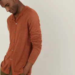 Maison Montagut Chemise Boutonnee En Lin Flamme - Blason><noscript><img width=