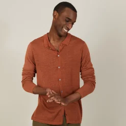 Maison Montagut Chemise Boutonnee En Lin Flamme - Blason><noscript><img width=