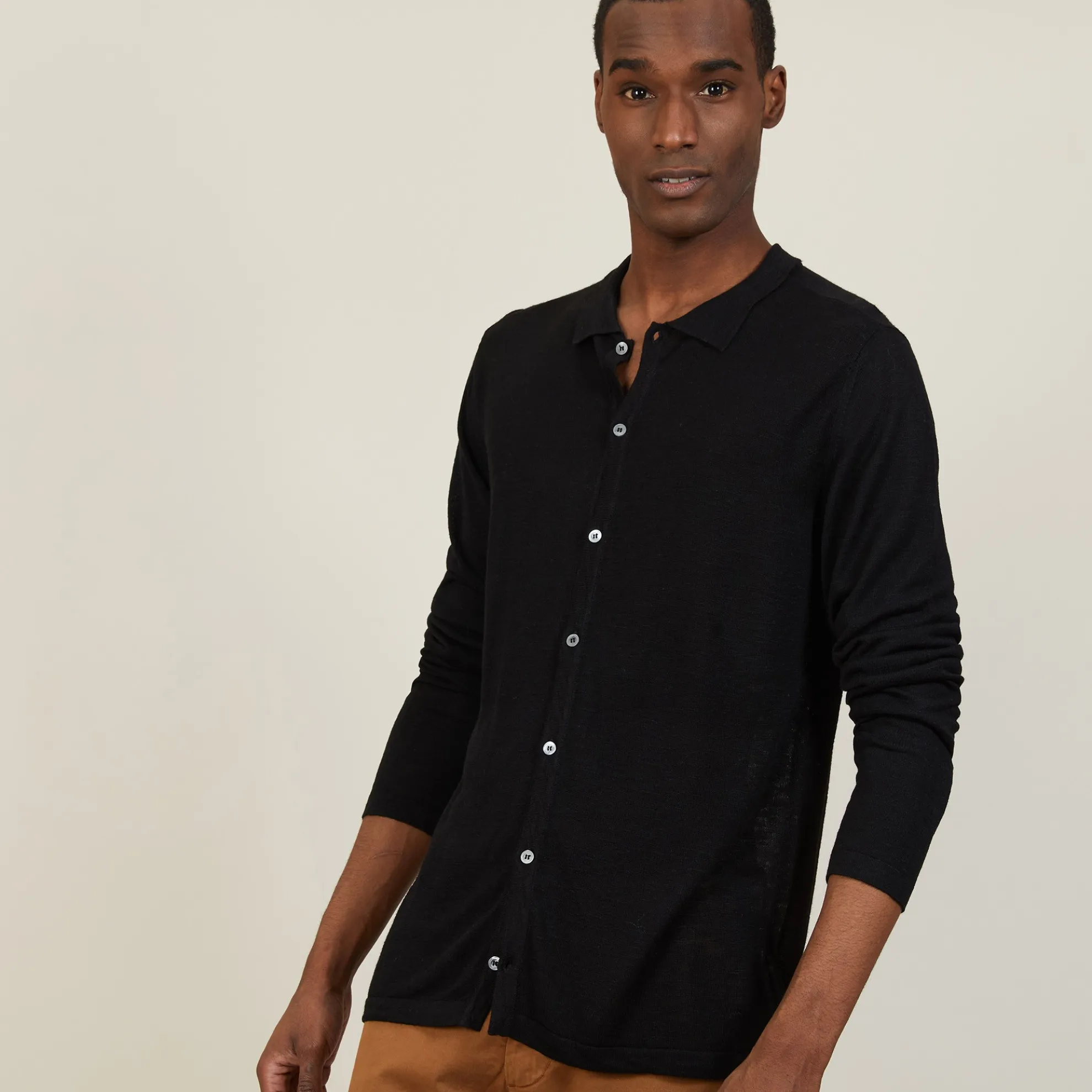 Maison Montagut Chemise Boutonnee En Lin Flamme - Blason>Homme Chemises