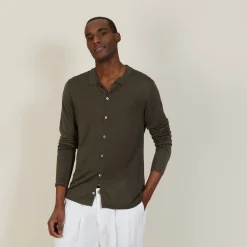 Maison Montagut Chemise Boutonnee En Lin Flamme - Blason><noscript><img width=