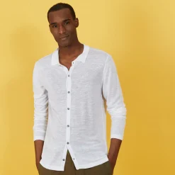 Maison Montagut Chemise Boutonnee En Lin Flamme - Blason><noscript><img width=