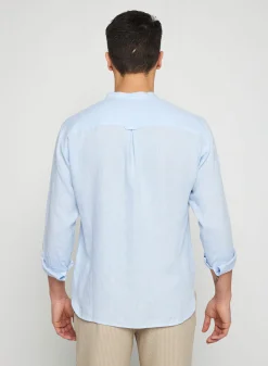 Maison Montagut Chemise Col Tunisien En Lin - Romeo><noscript><img width=