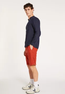 Maison Montagut Chemise En Lin Col Tunisien - Dean><noscript><img width=