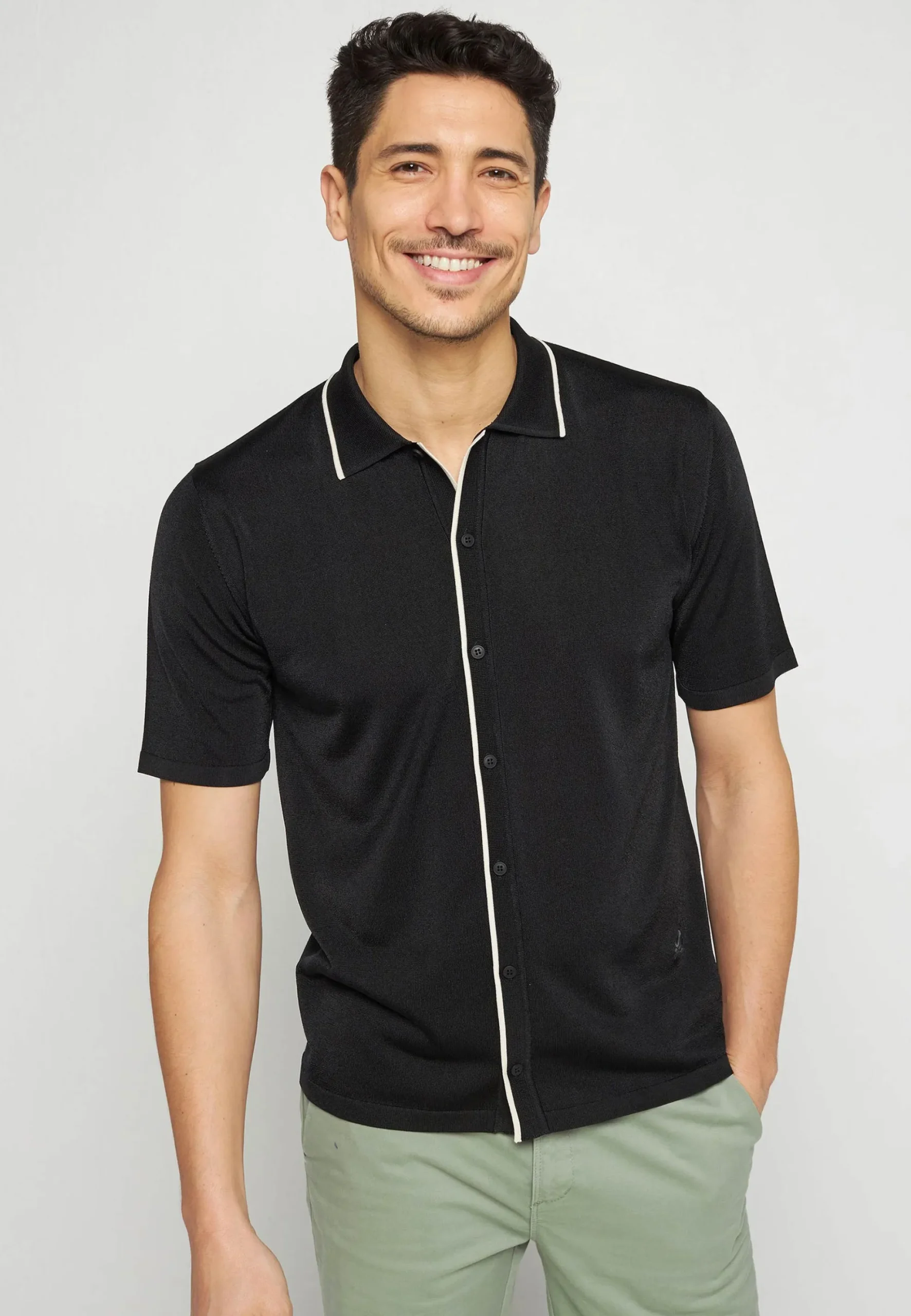 Maison Montagut Chemise Manches Courtes En Fil Lumiere - Roman>Homme Chemises