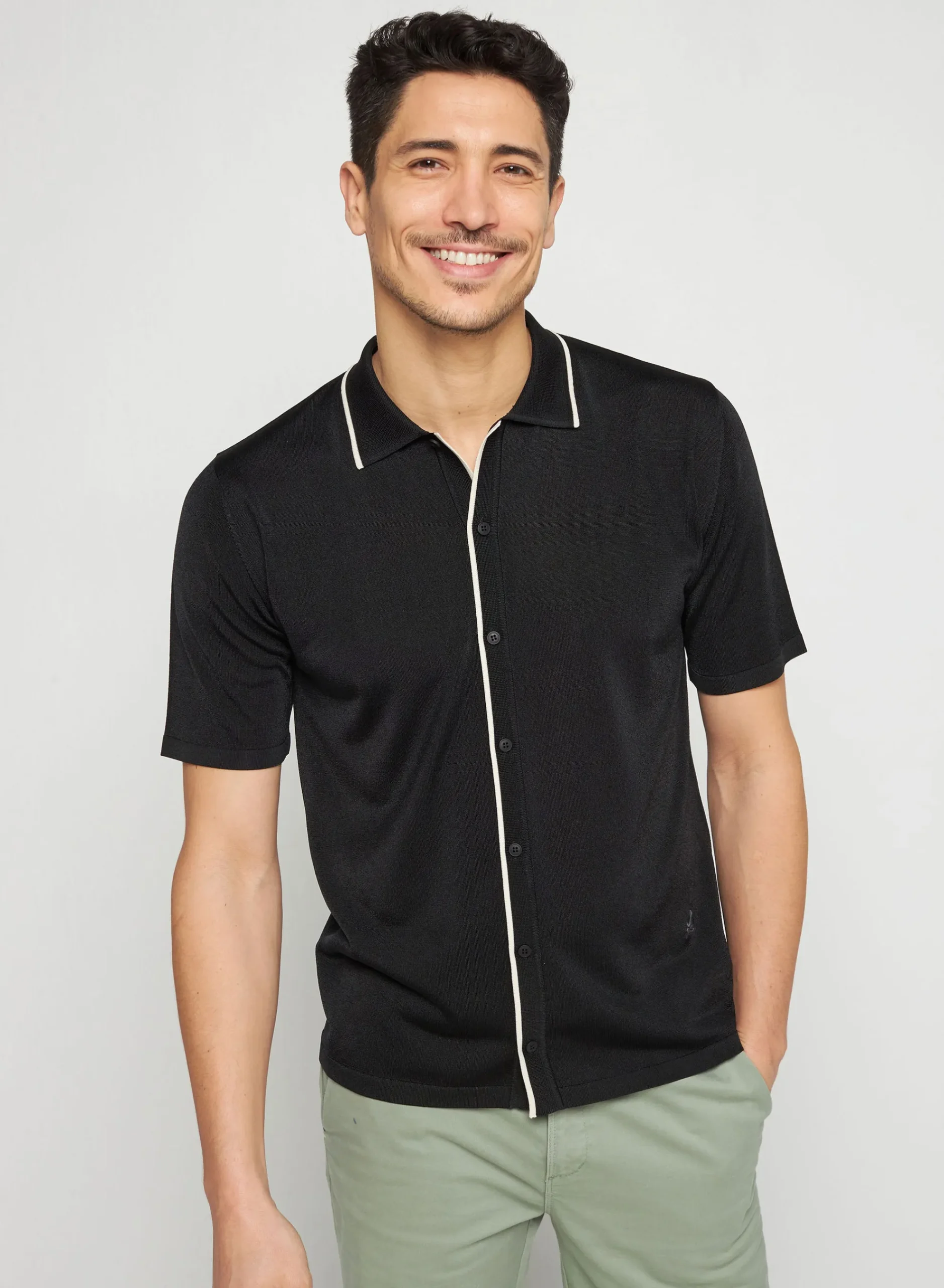 Maison Montagut Chemise Manches Courtes En Fil Lumiere - Roman>Homme Chemises